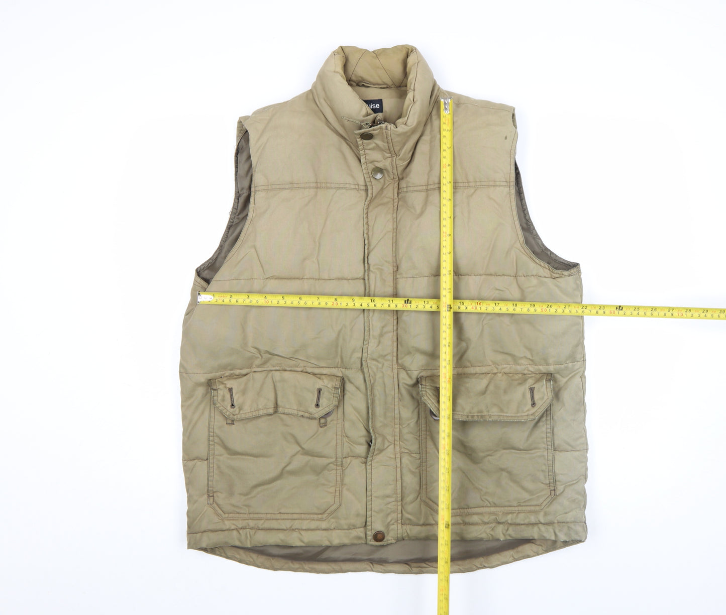 Guise Men's Beige Padded Bodywarmer Waistcoat Size M Cotton Blend