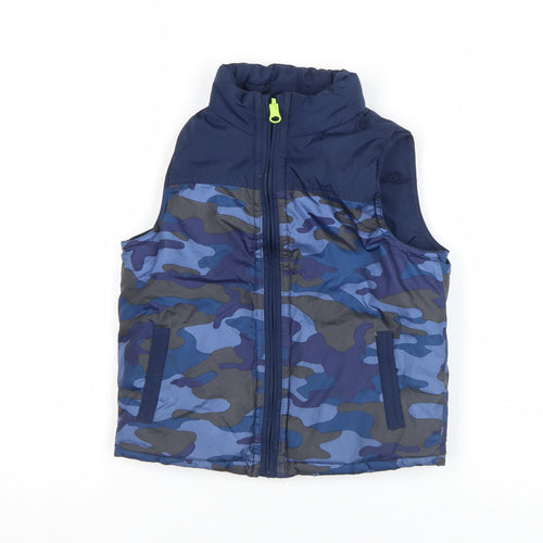 babyGap Boys Blue Camouflage Sleeveless Bodywarmer 4 Years