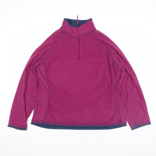 Mountain Warehouse Womens Purple Fleece L 1/4 Zip Pullover Top