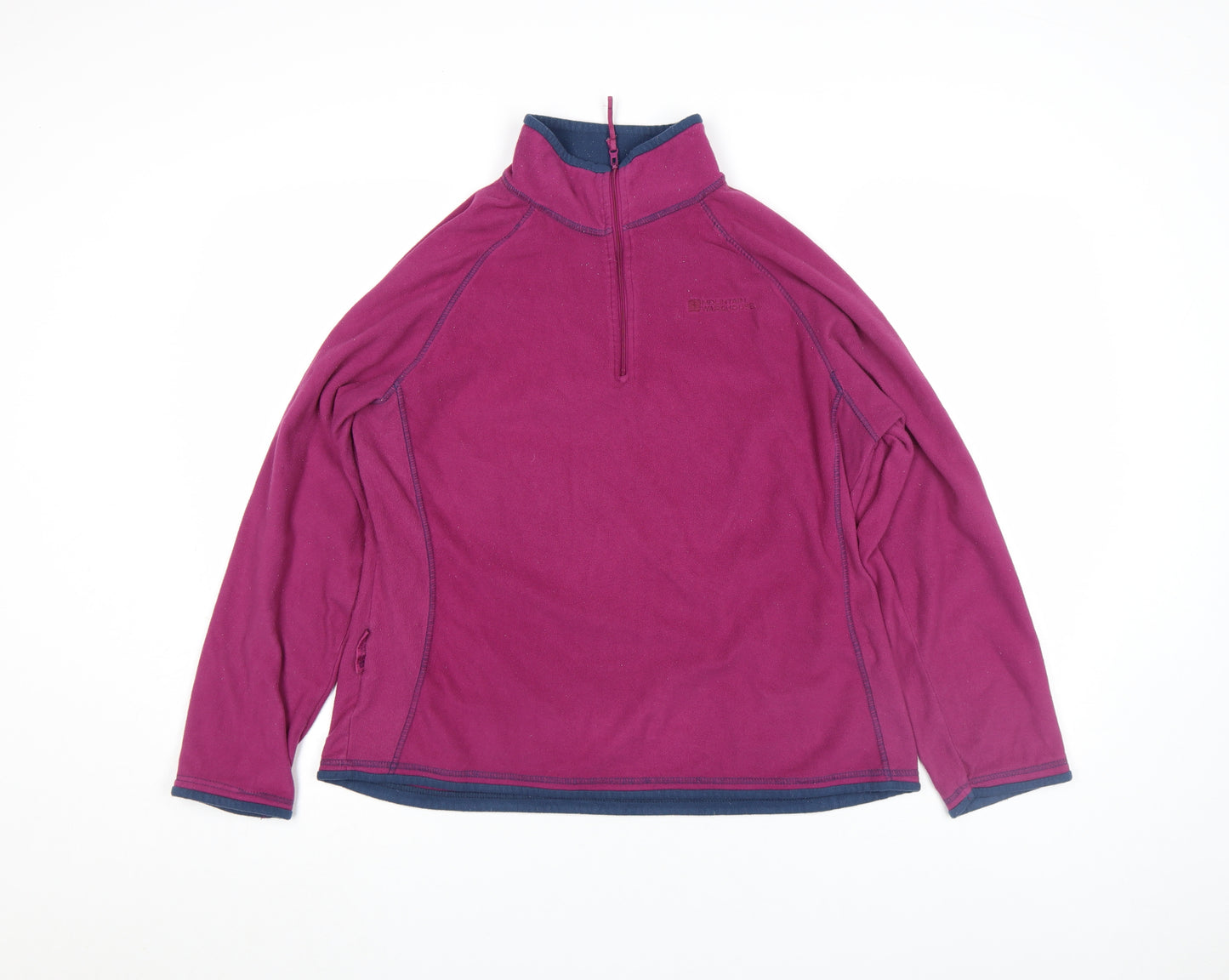 Mountain Warehouse Womens Purple Fleece L 1/4 Zip Pullover Top