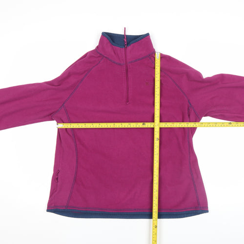 Mountain Warehouse Womens Purple Fleece L 1/4 Zip Pullover Top