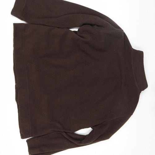 Isle Womens Brown Fleece Full Zip Basic Jacket Size XL