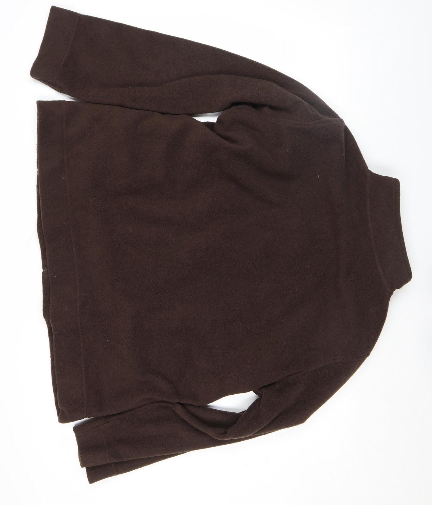 Isle Womens Brown Fleece Full Zip Basic Jacket Size XL