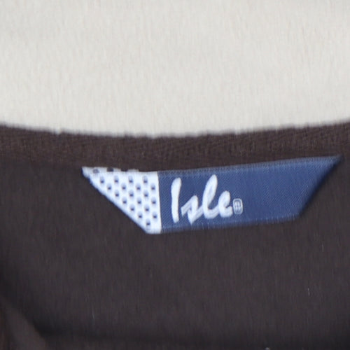 Isle Womens Brown Fleece Full Zip Basic Jacket Size XL