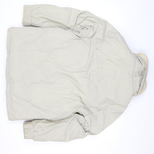 River Island Men Beige Parka Jacket M Cotton Blend Winter Coat