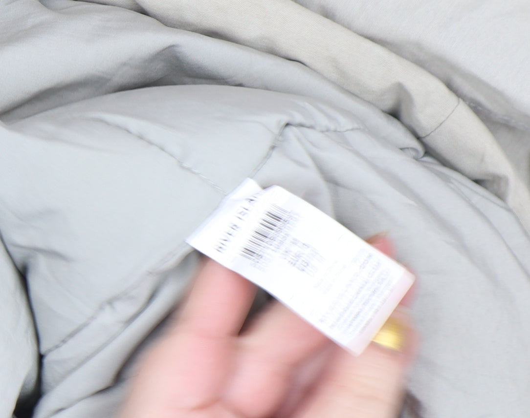 River Island Men Beige Parka Jacket M Cotton Blend Winter Coat