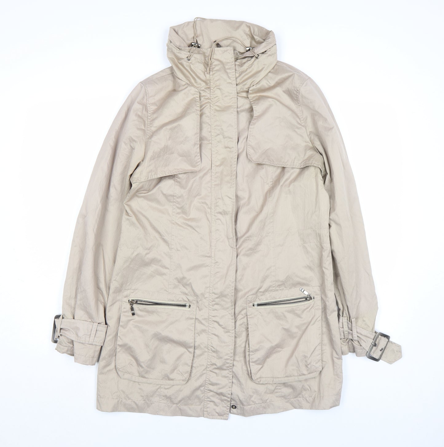 Antoni & Alison Women’s Beige Belted Parka Coat Size S