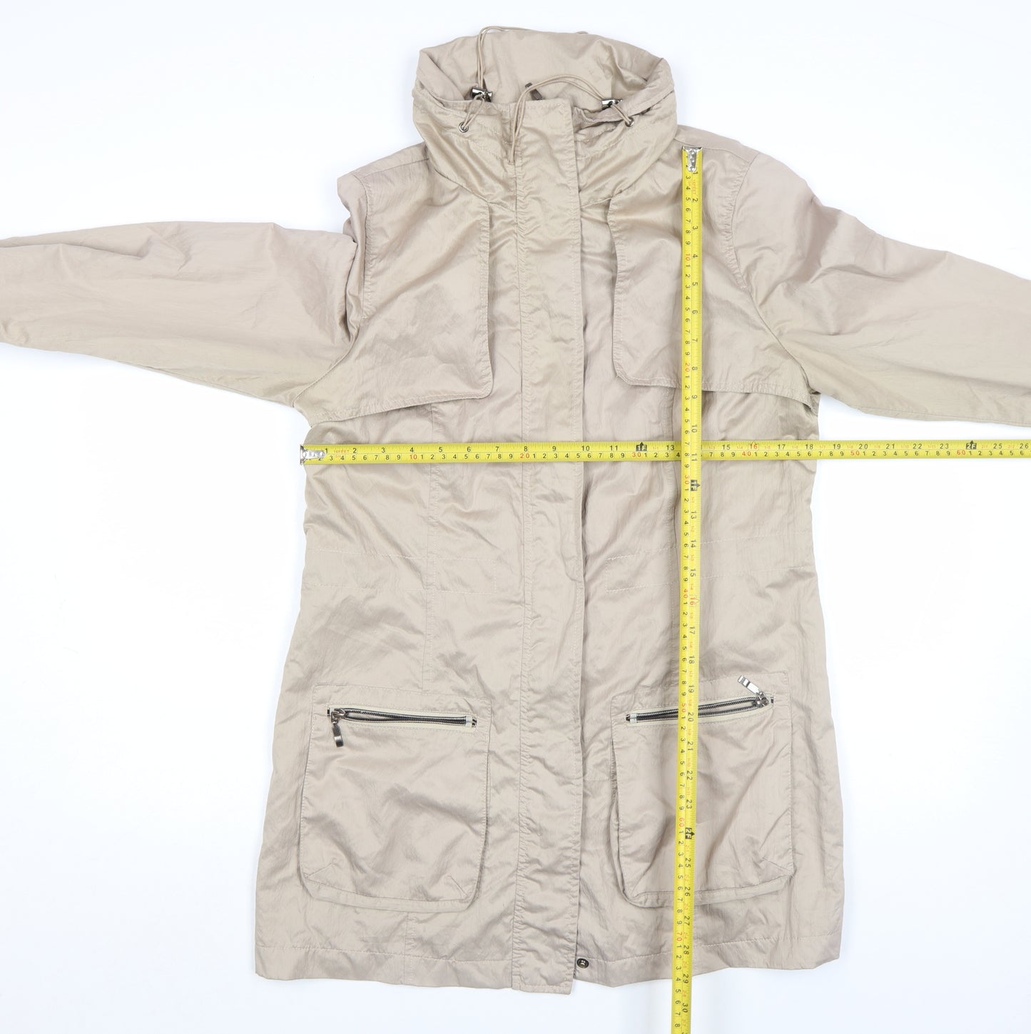 Antoni & Alison Women’s Beige Belted Parka Coat Size S