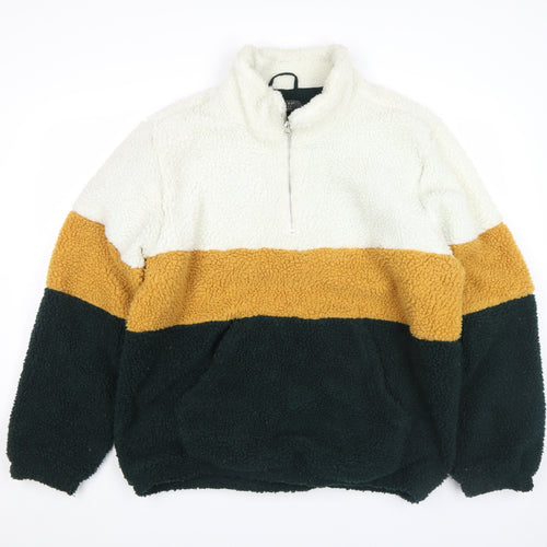 Primark Women’s Multicoloured 2XL Sherpa 1/4 Zip Pullover Sweatshirt
