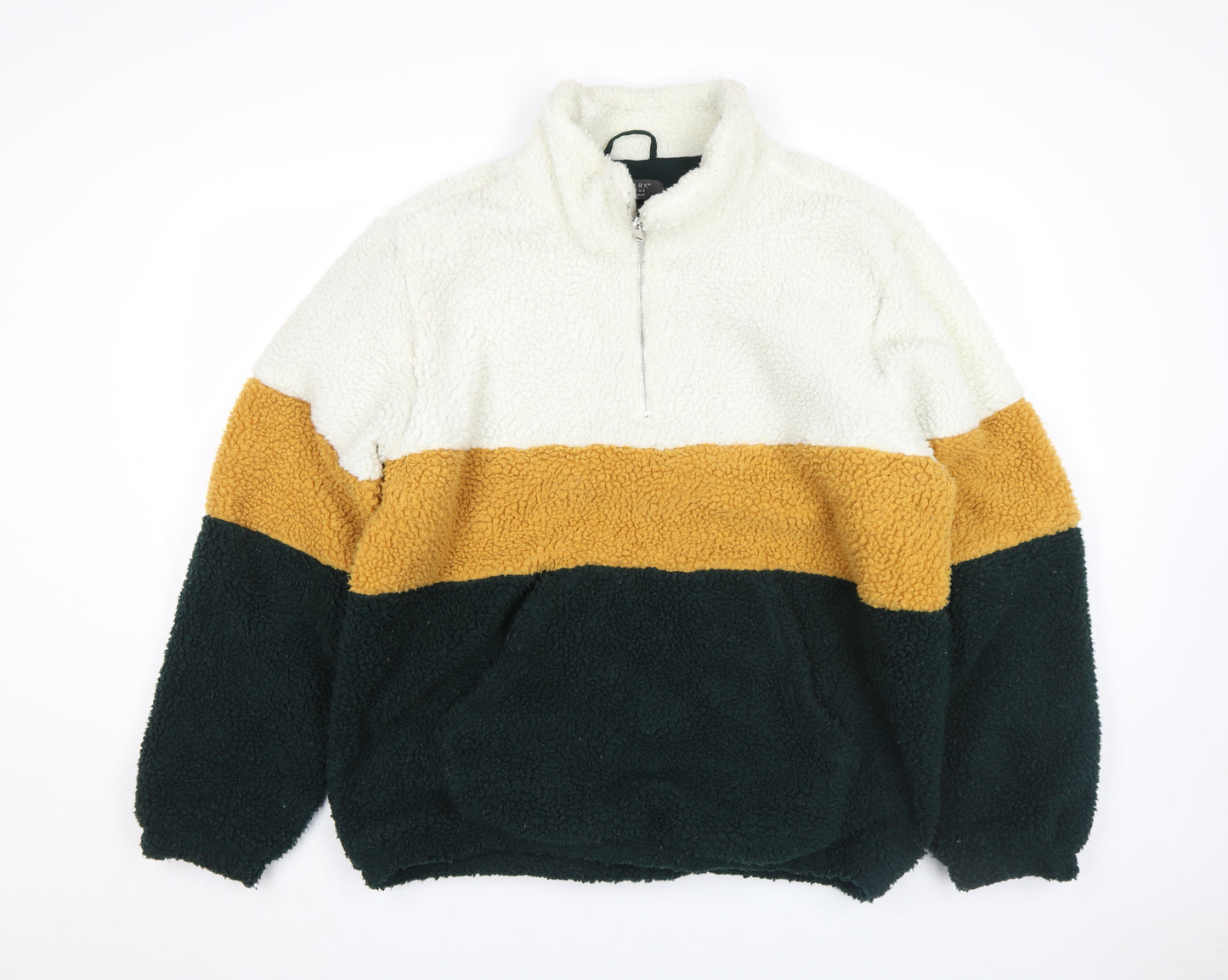 Primark Women’s Multicoloured 2XL Sherpa 1/4 Zip Pullover Sweatshirt