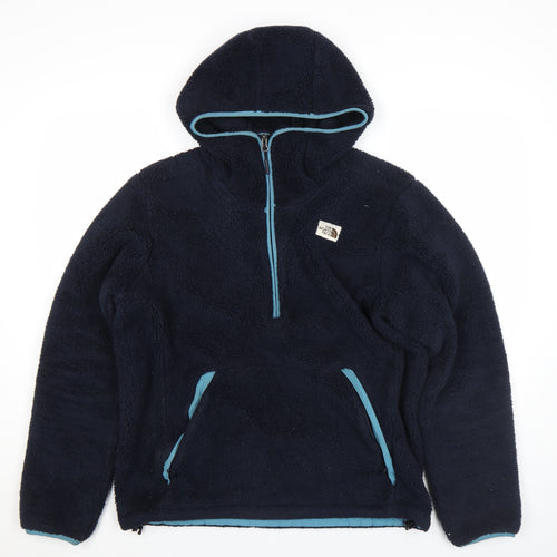 The North Face Men’s Blue Fleece Hoodie L 1/4 Zip Outdoor Pullover