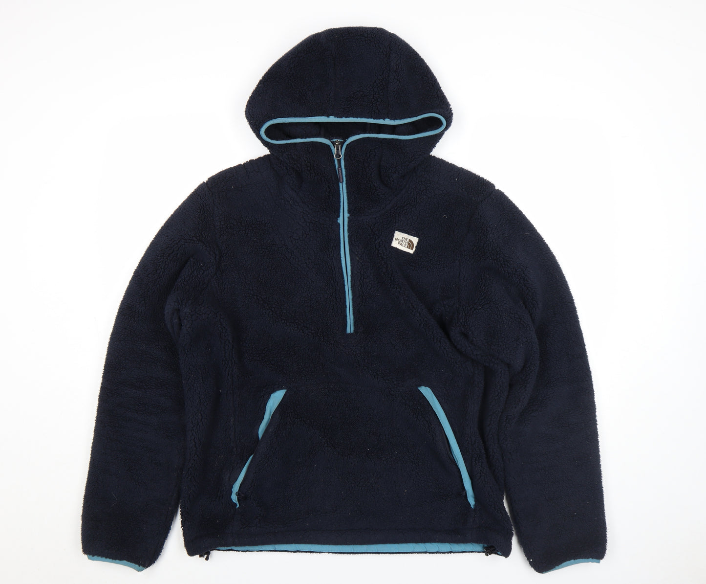 The North Face Men’s Blue Fleece Hoodie L 1/4 Zip Outdoor Pullover