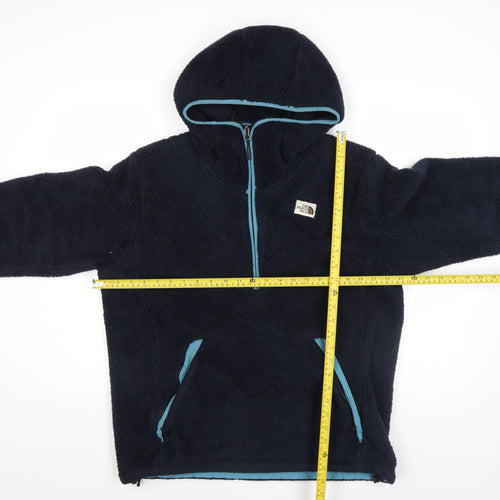 The North Face Men’s Blue Fleece Hoodie L 1/4 Zip Outdoor Pullover