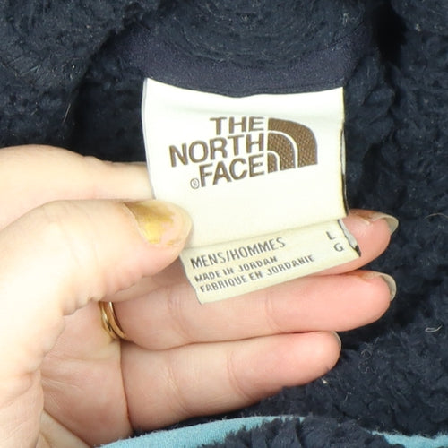 The North Face Men’s Blue Fleece Hoodie L 1/4 Zip Outdoor Pullover