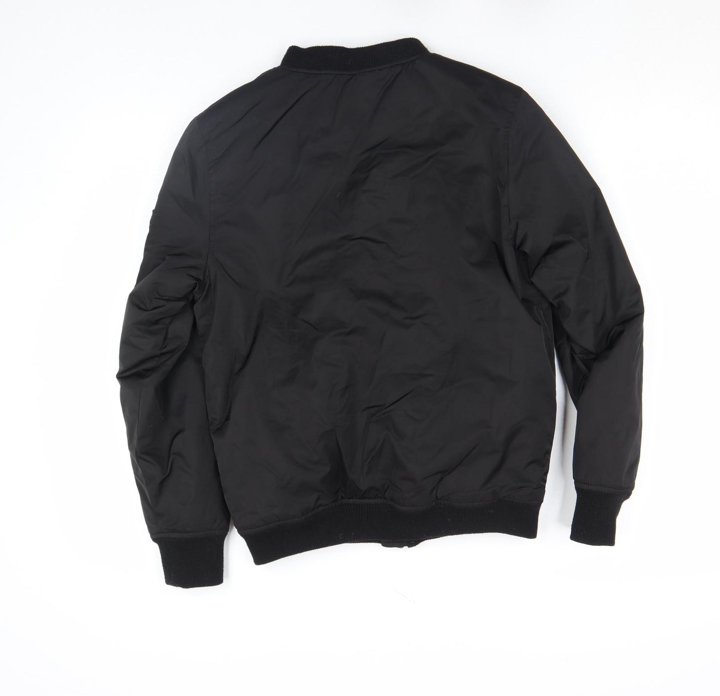 Sonneti Boys Black Bomber Jacket 12-13 Years Lined Zip Pockets Polyester