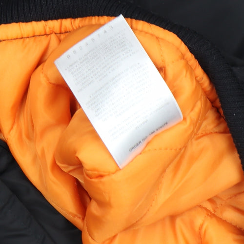 Sonneti Boys Black Bomber Jacket 12-13 Years Lined Zip Pockets Polyester