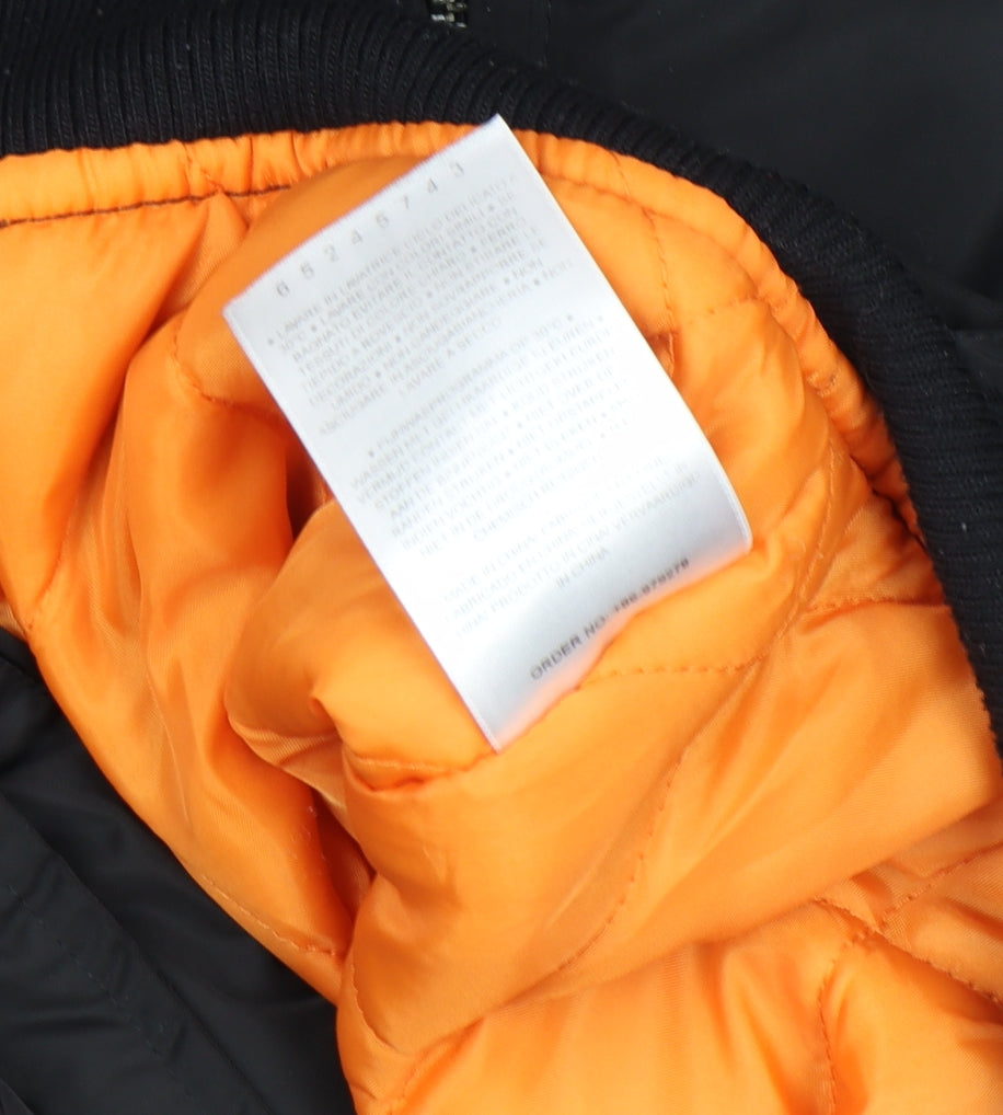 Sonneti Boys Black Bomber Jacket 12-13 Years Lined Zip Pockets Polyester