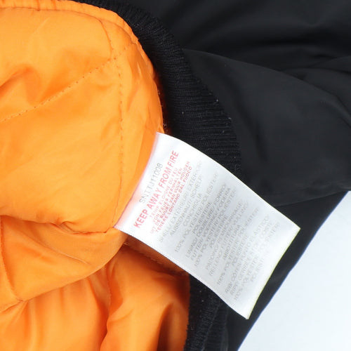 Sonneti Boys Black Bomber Jacket 12-13 Years Lined Zip Pockets Polyester