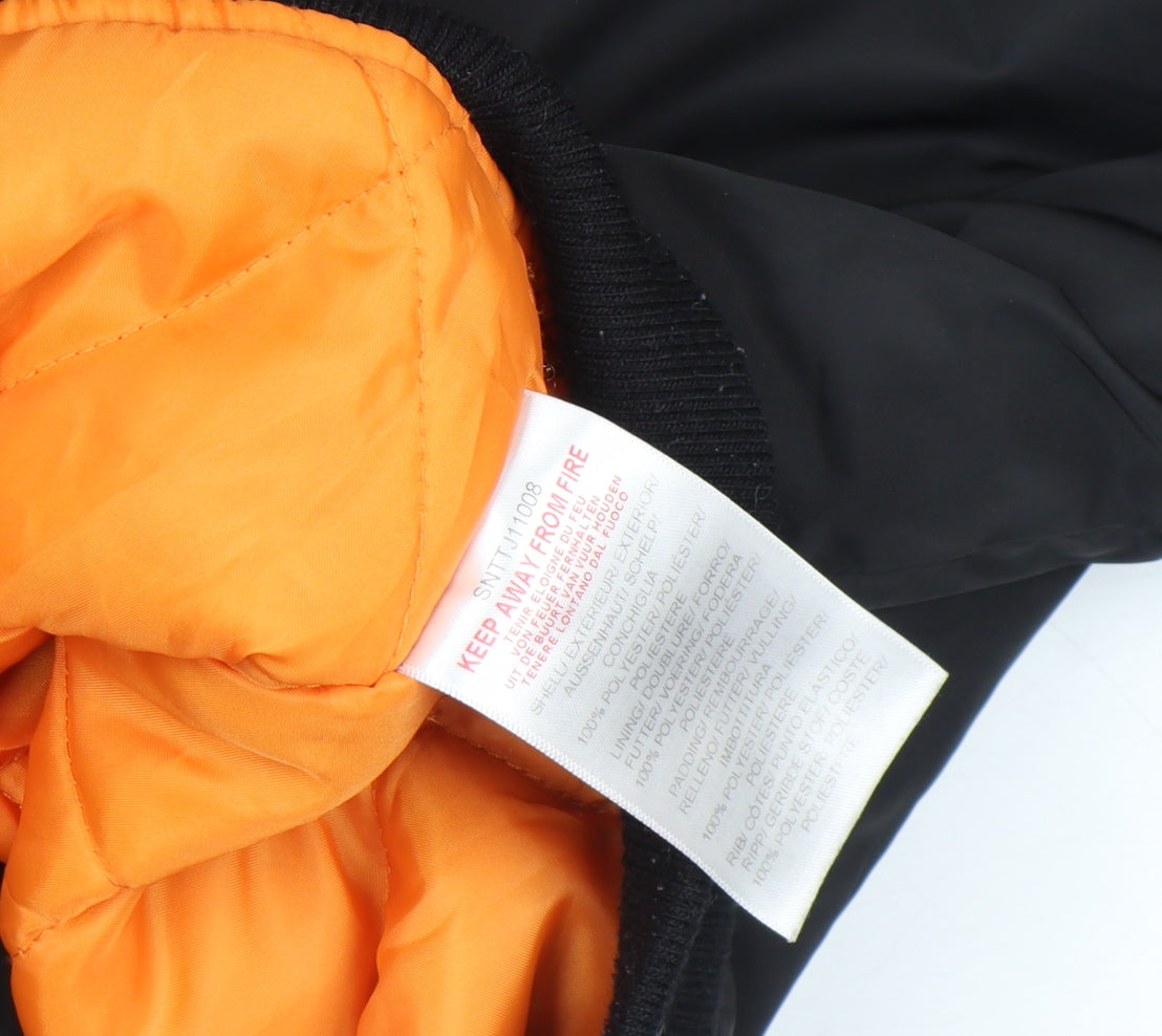 Sonneti Boys Black Bomber Jacket 12-13 Years Lined Zip Pockets Polyester