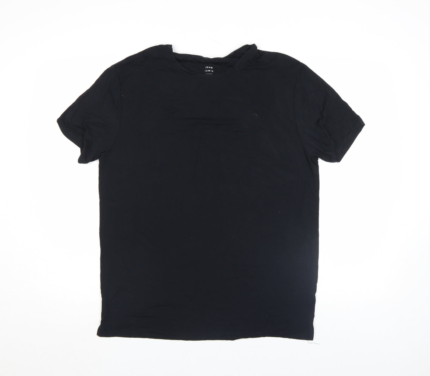 John Lewis & Partners Women's Black Modal Rich Short Sleeve T-Shirt M