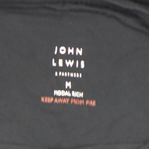 John Lewis & Partners Women's Black Modal Rich Short Sleeve T-Shirt M