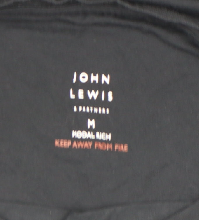 John Lewis & Partners Women's Black Modal Rich Short Sleeve T-Shirt M