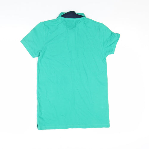 Franklin & Marshall Boys Green 10-11 Years Polo Shirt Cotton Logo Top