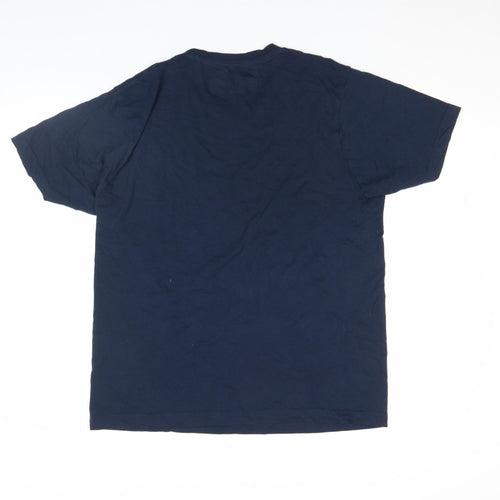 DKNY Men's Blue Cotton Crew Neck Short Sleeve T-Shirt Size L