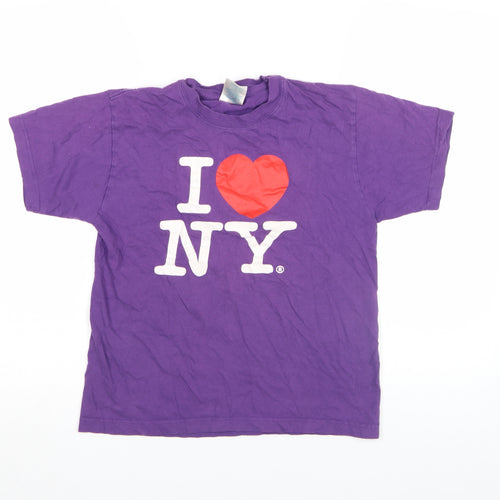I Love NY Women’s Purple Cotton Short Sleeve T-Shirt Size S