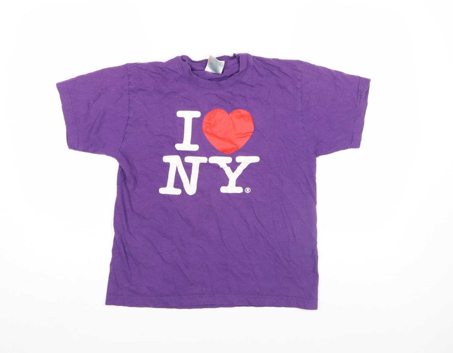 I Love NY Women’s Purple Cotton Short Sleeve T-Shirt Size S