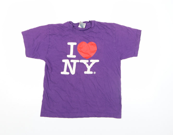 I Love NY Women’s Purple Cotton Short Sleeve T-Shirt Size S