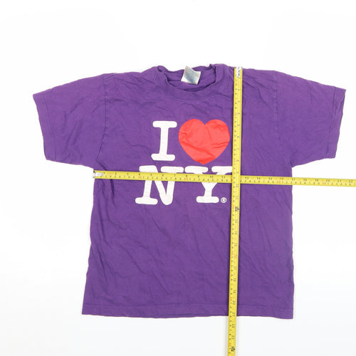 I Love NY Women’s Purple Cotton Short Sleeve T-Shirt Size S