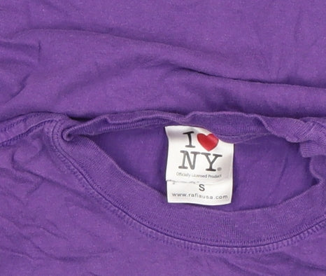I Love NY Women’s Purple Cotton Short Sleeve T-Shirt Size S
