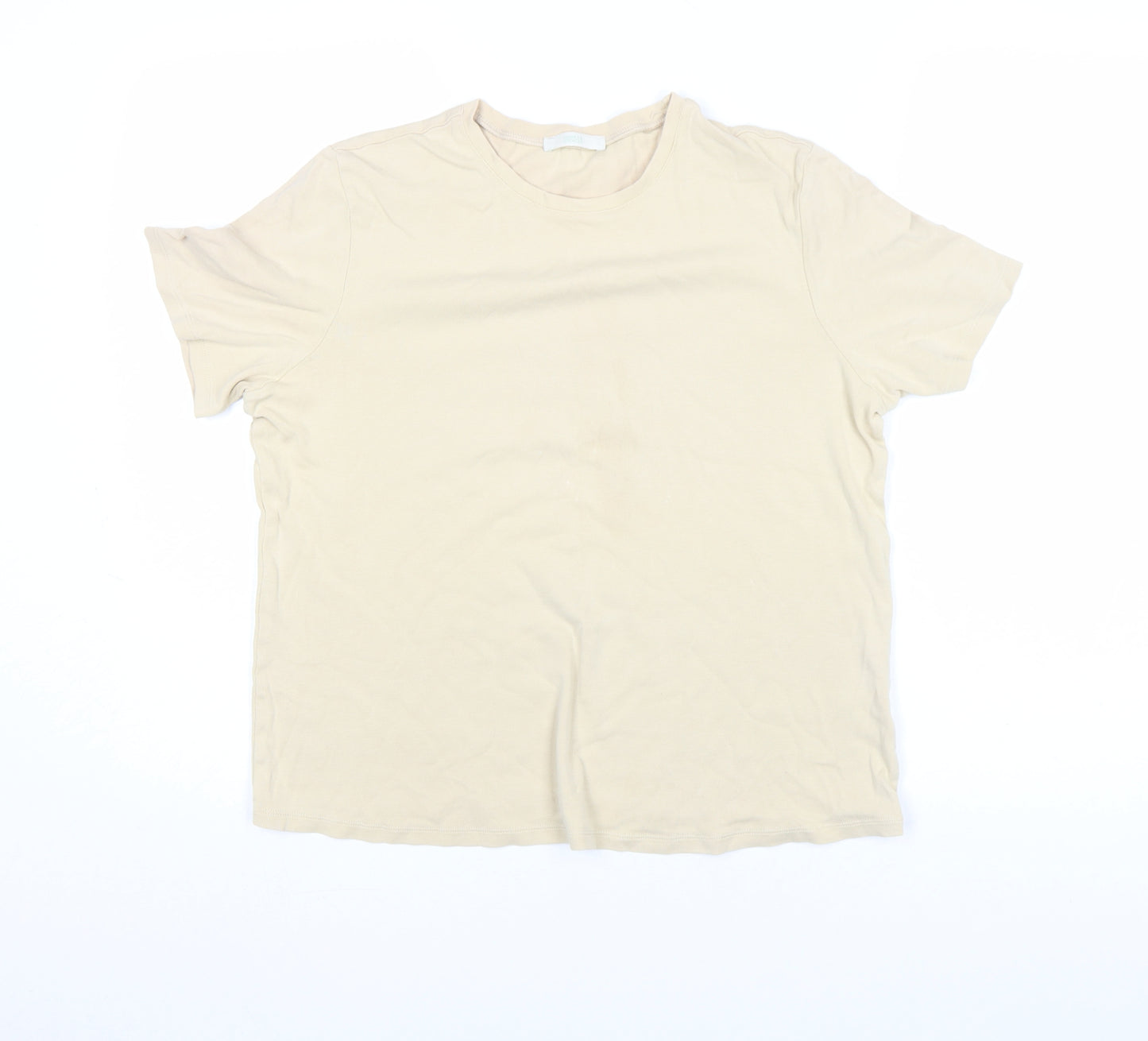 Whistles Womens Beige T-Shirt Size L Short Sleeve Cotton Basic Top