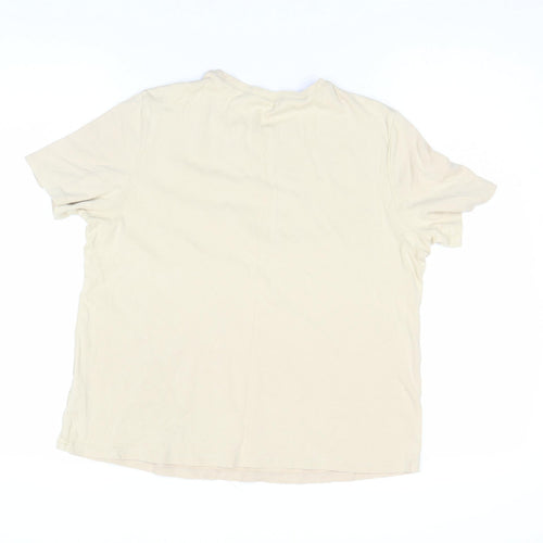 Whistles Womens Beige T-Shirt Size L Short Sleeve Cotton Basic Top