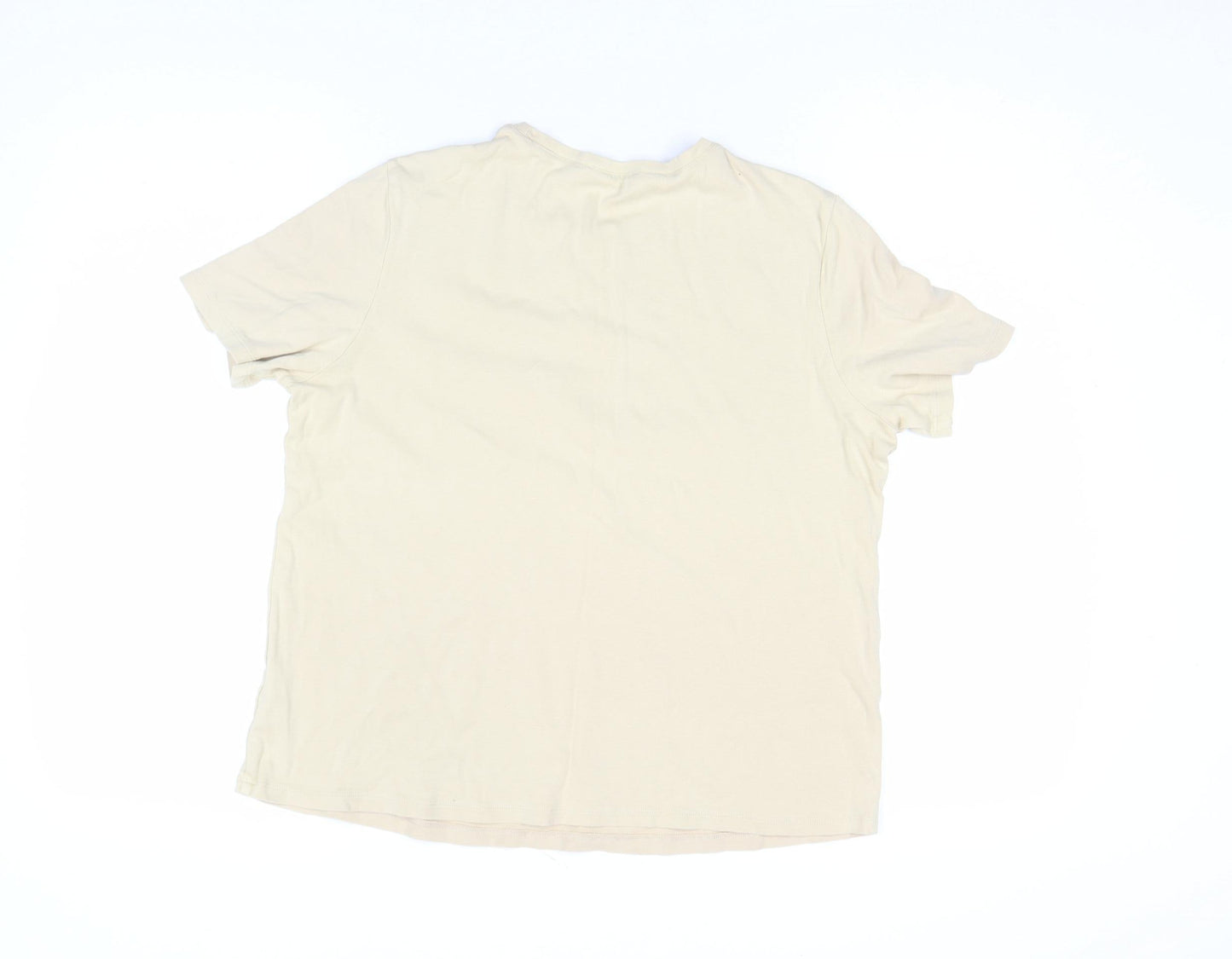 Whistles Womens Beige T-Shirt Size L Short Sleeve Cotton Basic Top