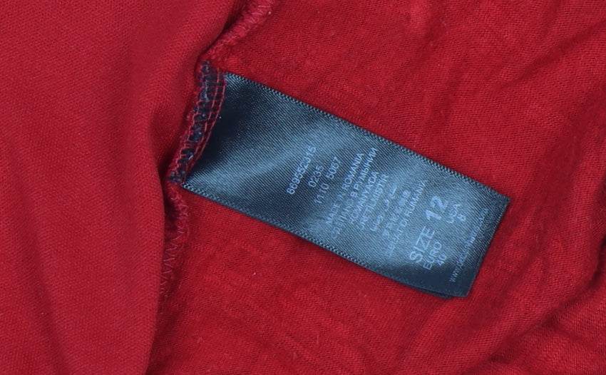 Betty Jackson Black Women’s Red Viscose Sleeveless Pleated Blouse Size 12