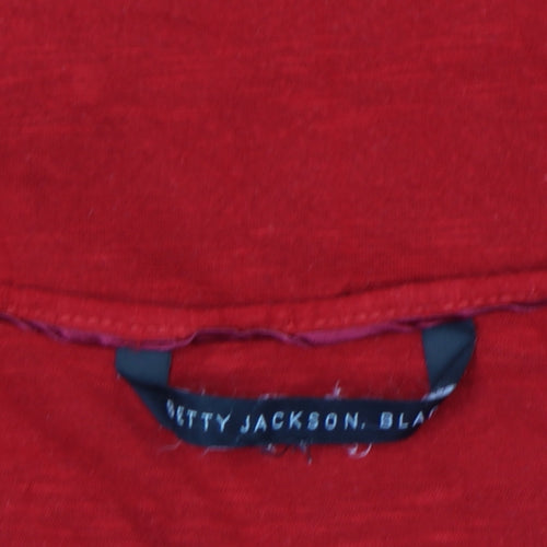 Betty Jackson Black Women’s Red Viscose Sleeveless Pleated Blouse Size 12