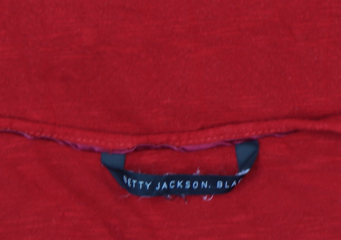 Betty Jackson Black Women’s Red Viscose Sleeveless Pleated Blouse Size 12