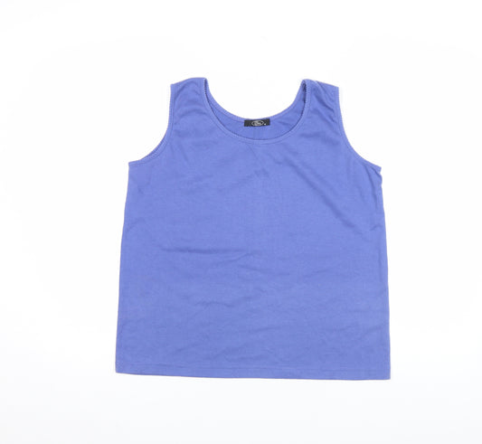 Bm Women’s Blue Sleeveless Tank Top Cotton Blend Size M