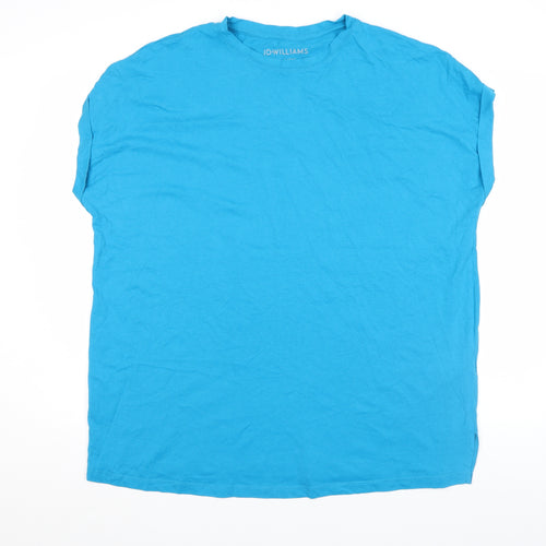 JD Williams Women Blue Size 20 Basic Cotton Crew Neck T-Shirt
