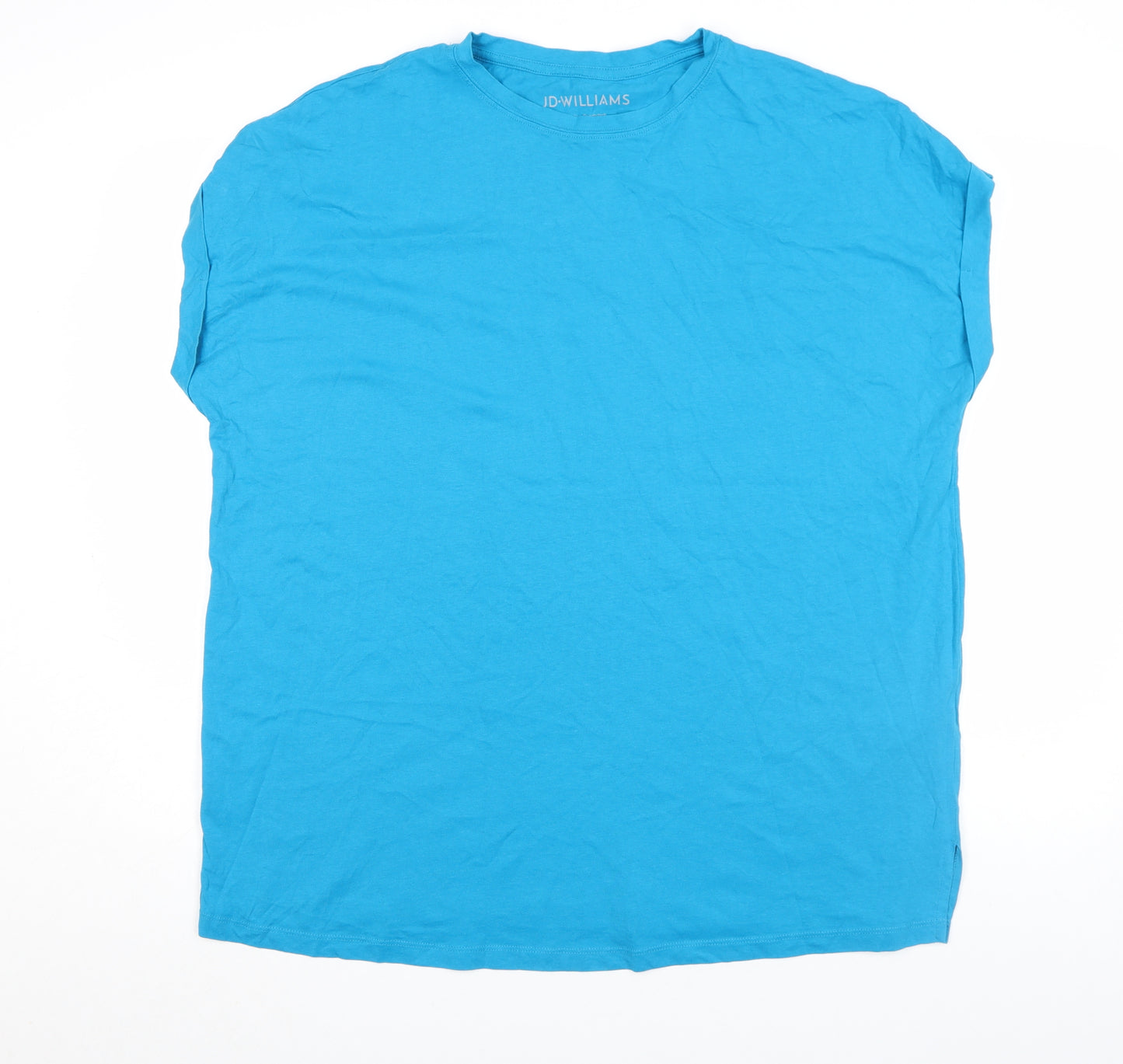 JD Williams Women Blue Size 20 Basic Cotton Crew Neck T-Shirt