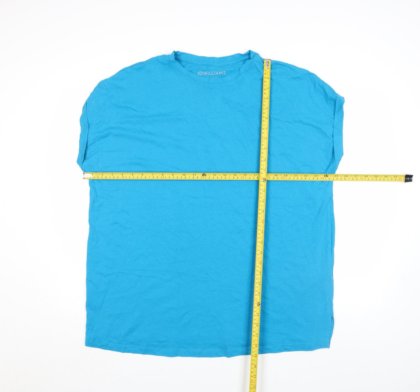 JD Williams Women Blue Size 20 Basic Cotton Crew Neck T-Shirt