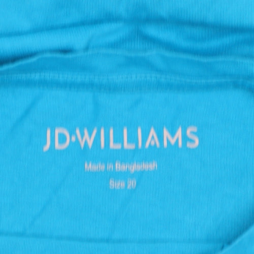 JD Williams Women Blue Size 20 Basic Cotton Crew Neck T-Shirt