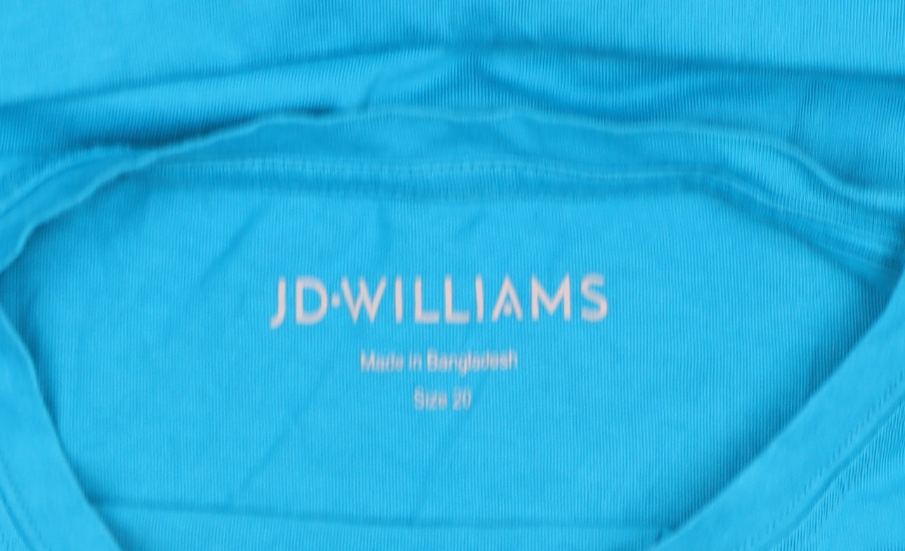 JD Williams Women Blue Size 20 Basic Cotton Crew Neck T-Shirt