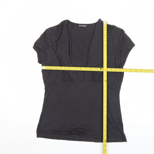 Marks and Spencer Women’s Black Short Sleeve V-Neck Jersey Blouse Size M