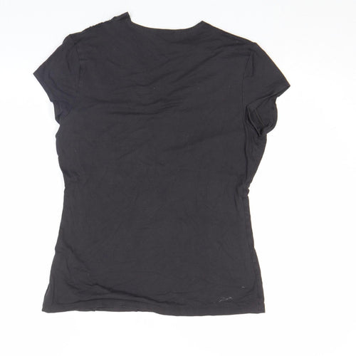 Marks and Spencer Women’s Black Short Sleeve V-Neck Jersey Blouse Size M