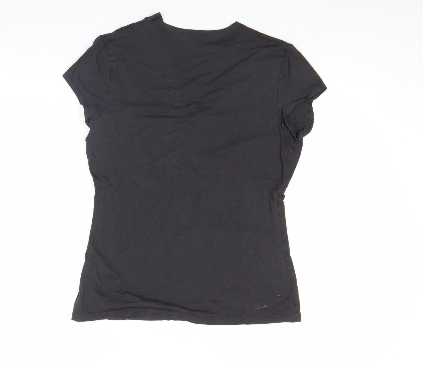 Marks and Spencer Women’s Black Short Sleeve V-Neck Jersey Blouse Size M