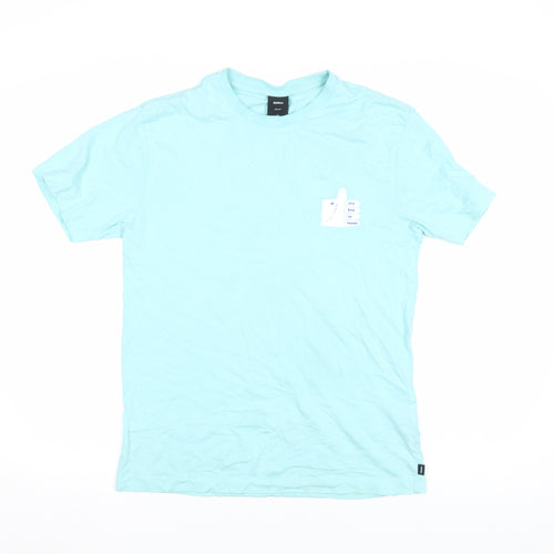 Finisterre Men's Blue Organic Cotton Graphic Print T-Shirt XS