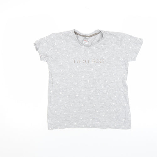 Lily & Dan Girls Grey Star Print Little Boss T-Shirt 11-12 Years
